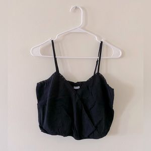 aerie black crop tank top, size XXS